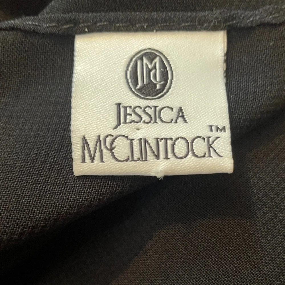 1210. Jessica McClintock Black Sheer Patterned Kimono/Bathing Suit Cover Up